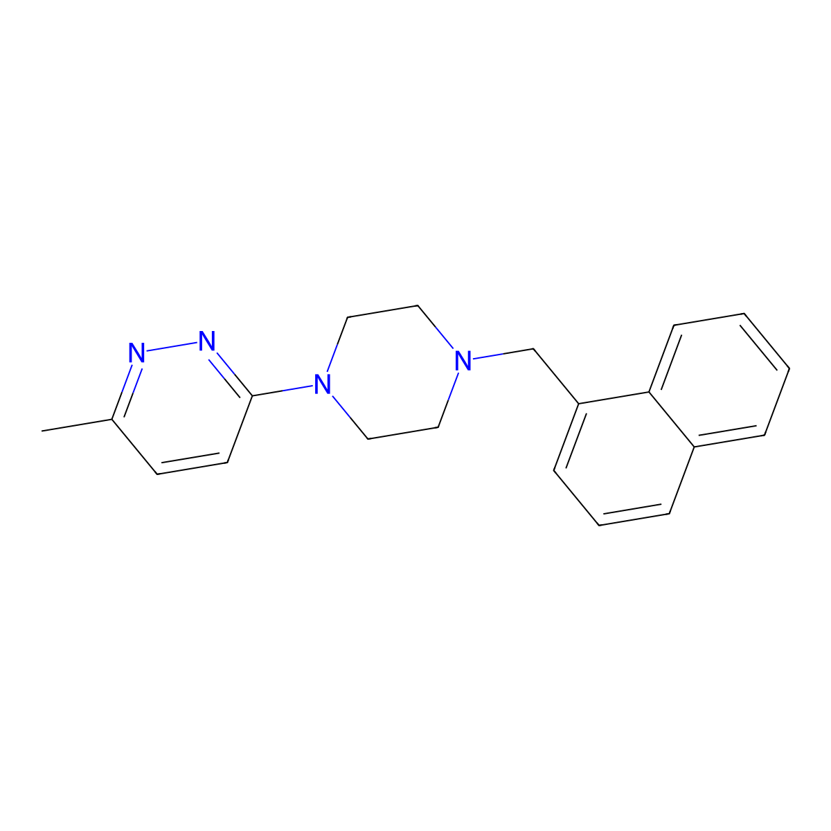 3-Methyl-6-{4-[(naphthalen-1-yl)methyl]piperazin-1-yl}pyridazine molecular structure, CAS 2741924-37-6