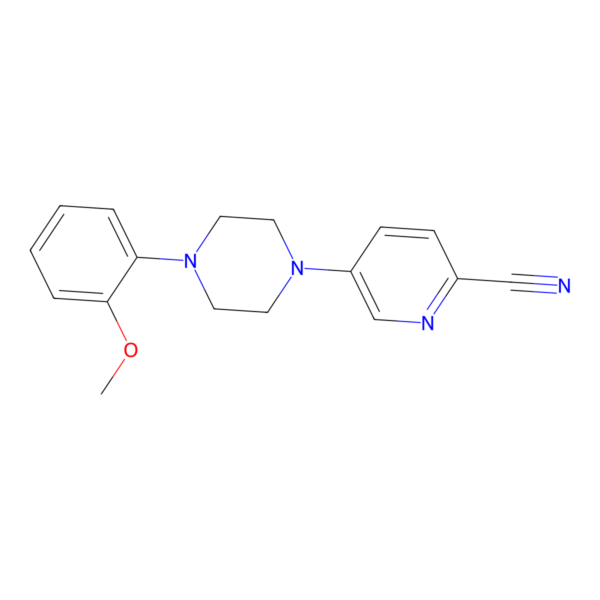 5-[4-(2-Methoxyphenyl)piperazin-1-yl]pyridine-2-carbonitrile molecular structure, CAS 2741924-40-1
