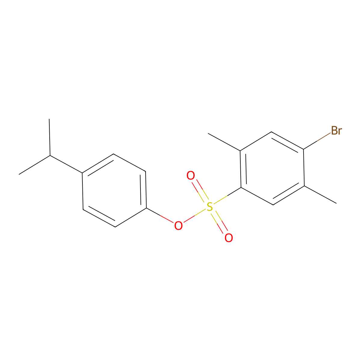 4-(Propan-2-yl)phenyl 4-bromo-2,5-dimethylbenzene-1-sulfonate molecular structure, CAS 2741924-45-6