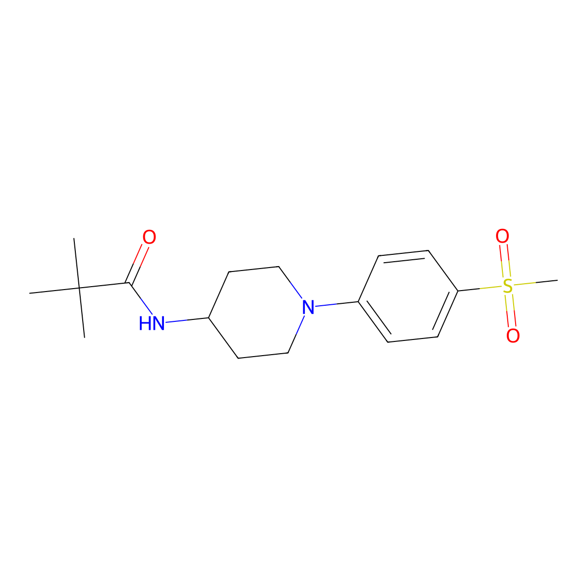 N-[1-(4-methanesulfonylphenyl)piperidin-4-yl]-2,2-dimethylpropanamide molecular structure, CAS 2741924-48-9