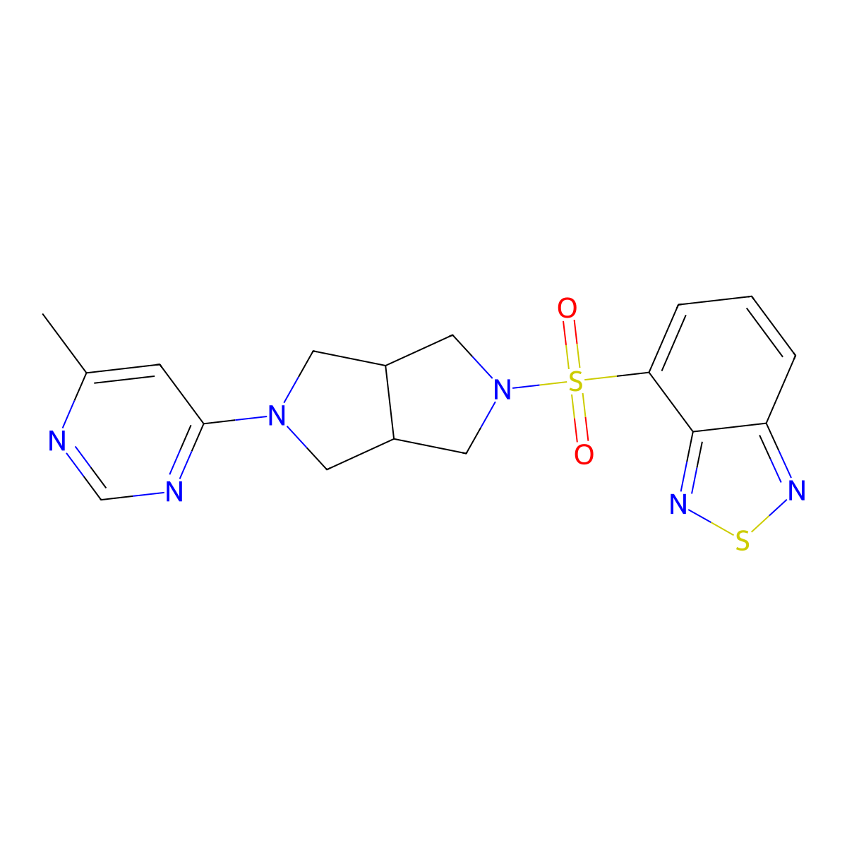 4-{[5-(6-Methylpyrimidin-4-yl)-octahydropyrrolo[3,4-c]pyrrol-2-yl]sulfonyl}-2,1,3-benzothiadiazole molecular structure, CAS 2741924-52-5