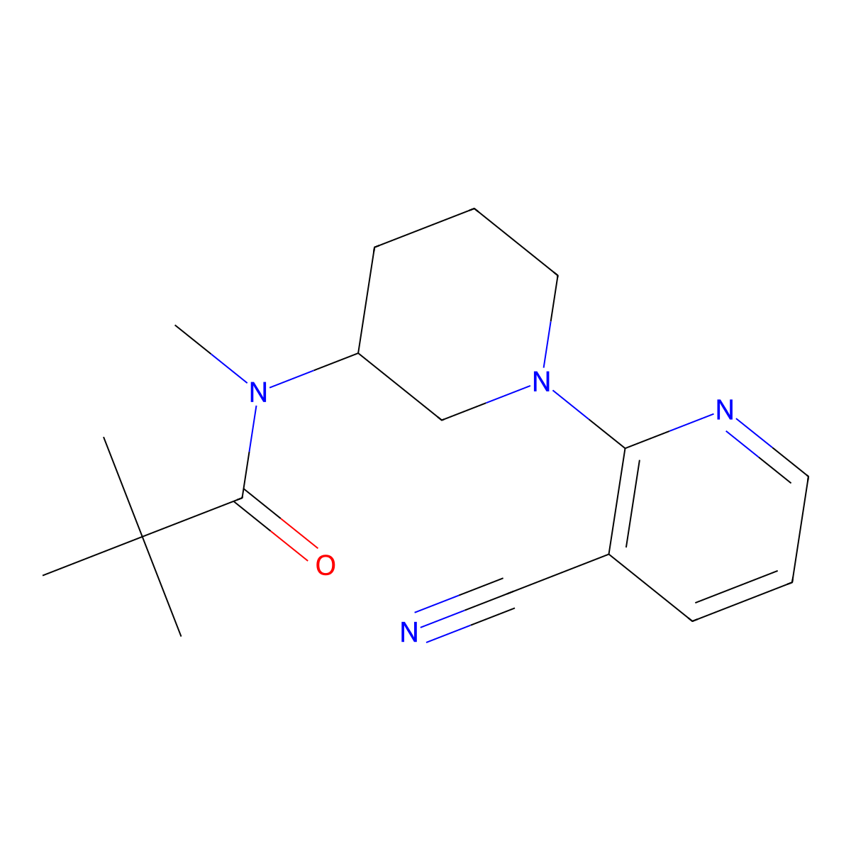 N-[1-(3-cyanopyridin-2-yl)piperidin-3-yl]-N,2,2-trimethylpropanamide molecular structure, CAS 2741924-53-6