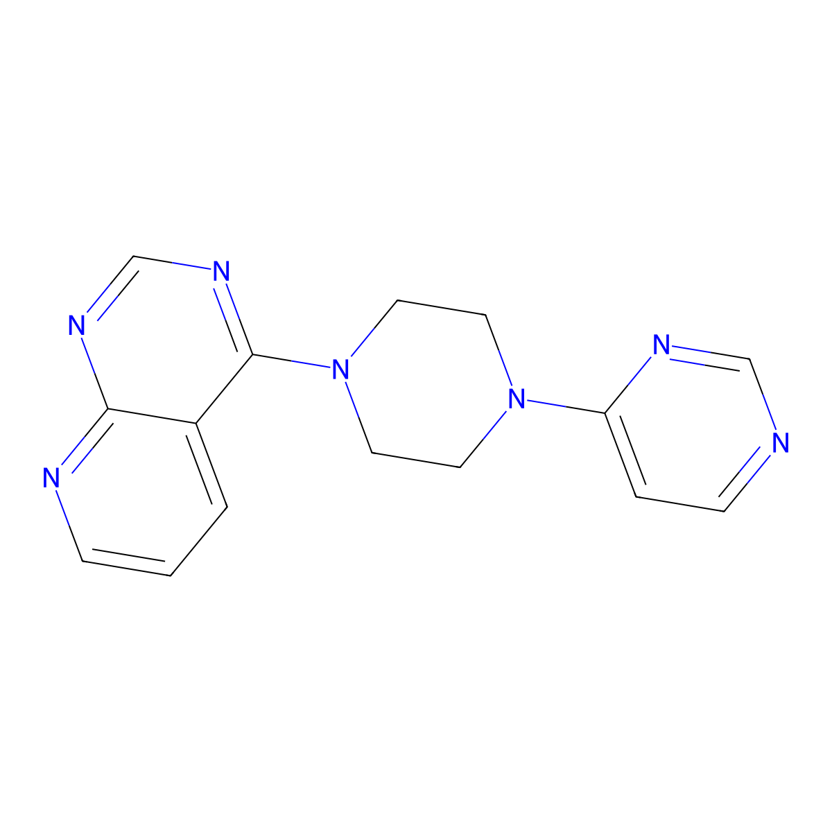 4-(4-{Pyrido[2,3-d]pyrimidin-4-yl}piperazin-1-yl)pyrimidine molecular structure, CAS 2741924-66-1