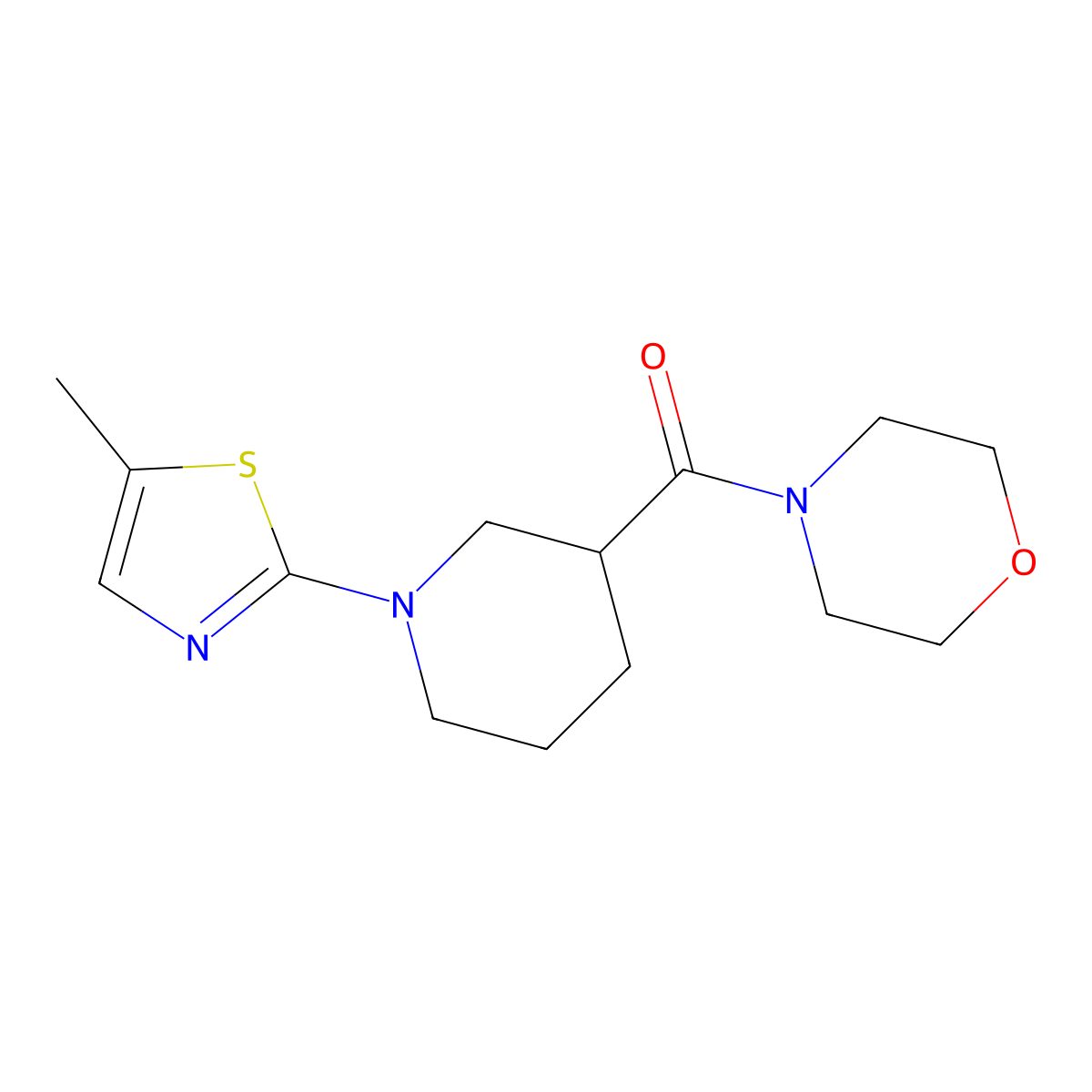 4-[1-(5-Methyl-1,3-thiazol-2-yl)piperidine-3-carbonyl]morpholine molecular structure, CAS 2741924-68-3