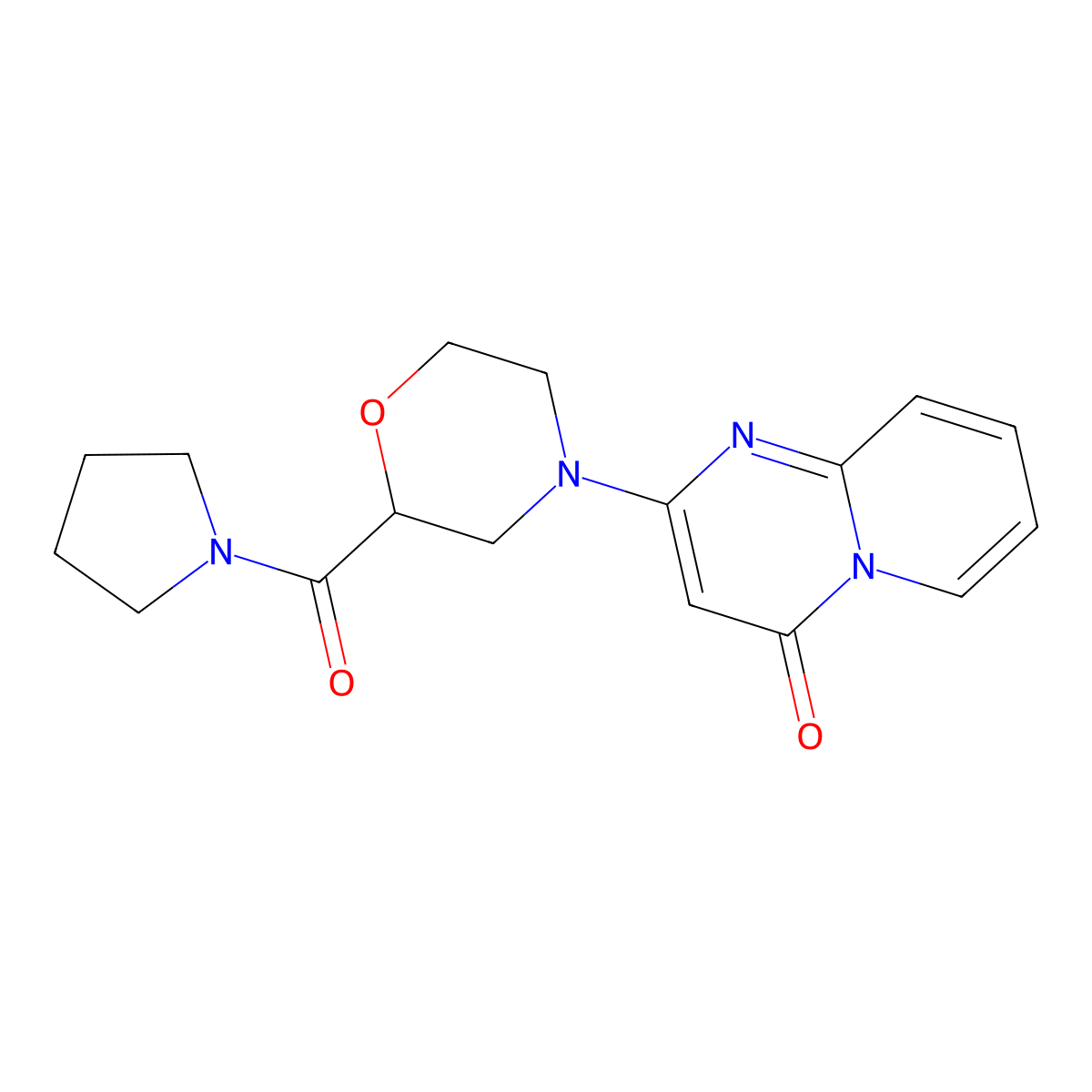 2-[2-(pyrrolidine-1-carbonyl)morpholin-4-yl]-4H-pyrido[1,2-a]pyrimidin-4-one molecular structure, CAS 2741924-69-4
