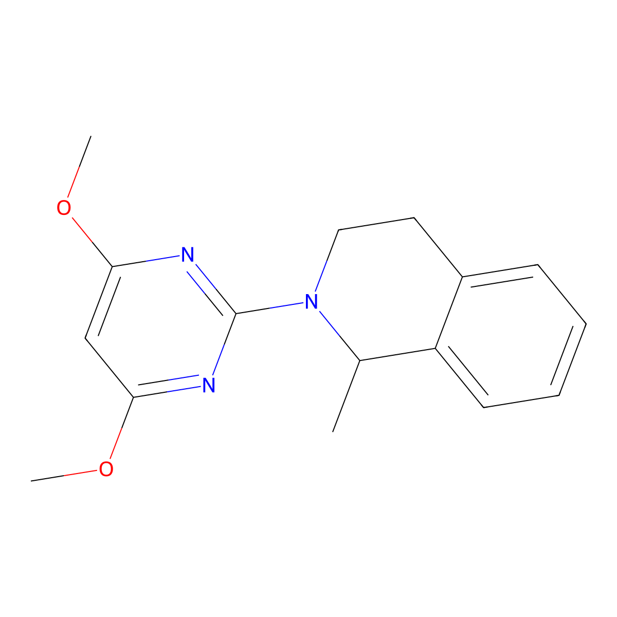 2-(4,6-Dimethoxypyrimidin-2-yl)-1-methyl-1,2,3,4-tetrahydroisoquinoline molecular structure, CAS 2741924-80-9