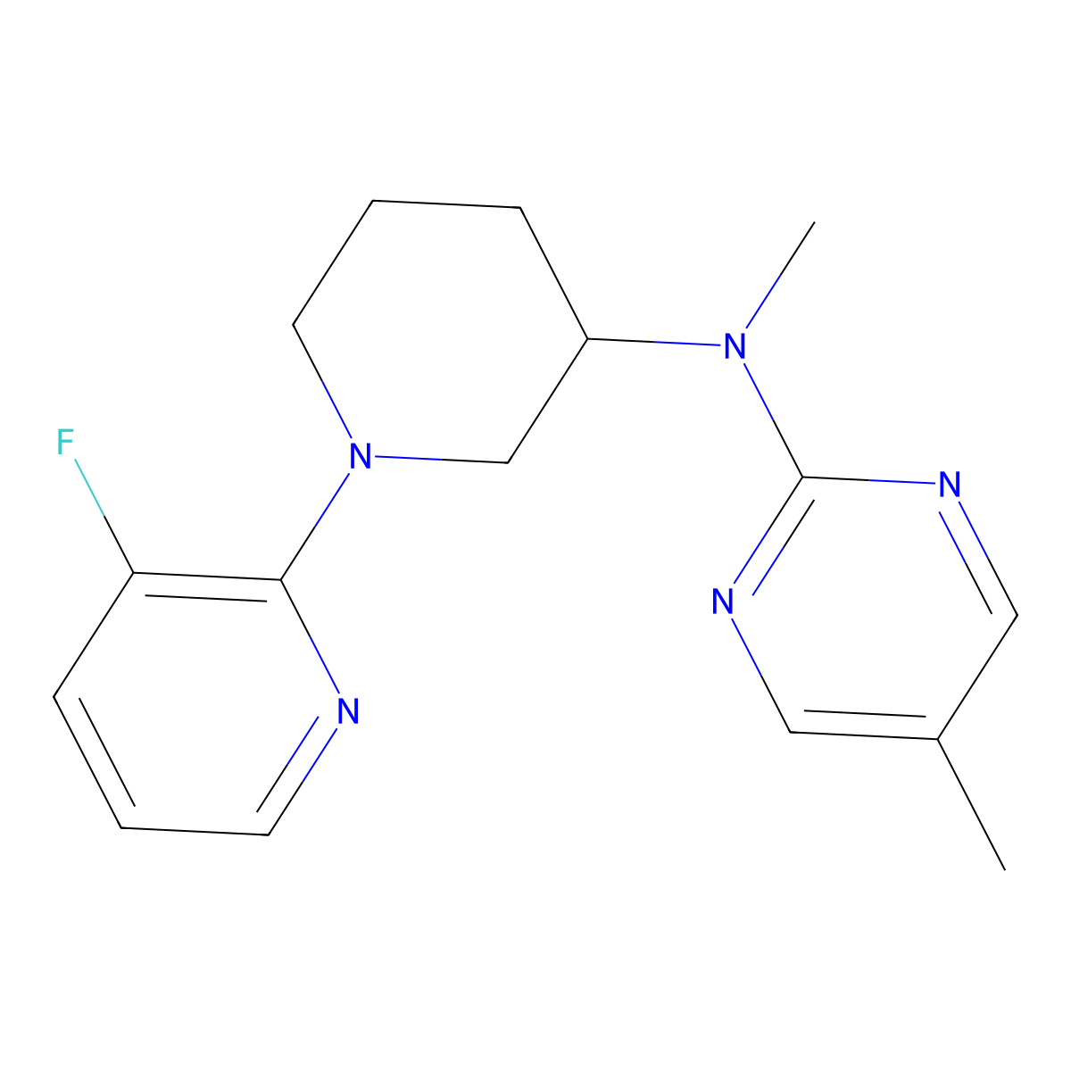 N-[1-(3-fluoropyridin-2-yl)piperidin-3-yl]-N,5-dimethylpyrimidin-2-amine molecular structure, CAS 2741924-91-2