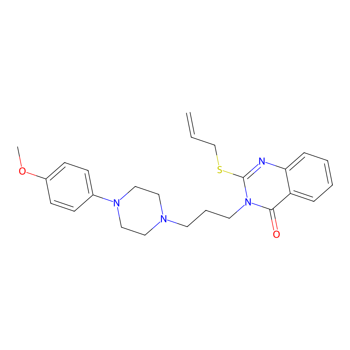 3-{3-[4-(4-Methoxyphenyl)piperazin-1-yl]propyl}-2-(prop-2-en-1-ylsulfanyl)-3,4-dihydroquinazolin-4-one molecular structure, CAS 2741924-93-4