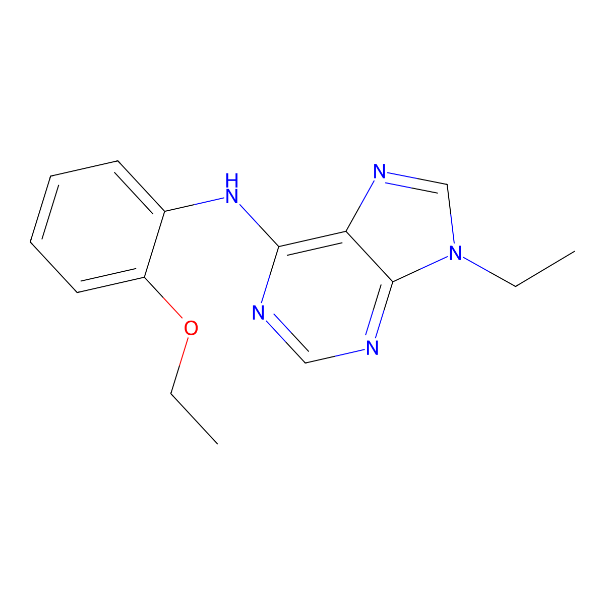N-(2-ethoxyphenyl)-9-ethyl-9H-purin-6-amine molecular structure, CAS 2741925-05-1