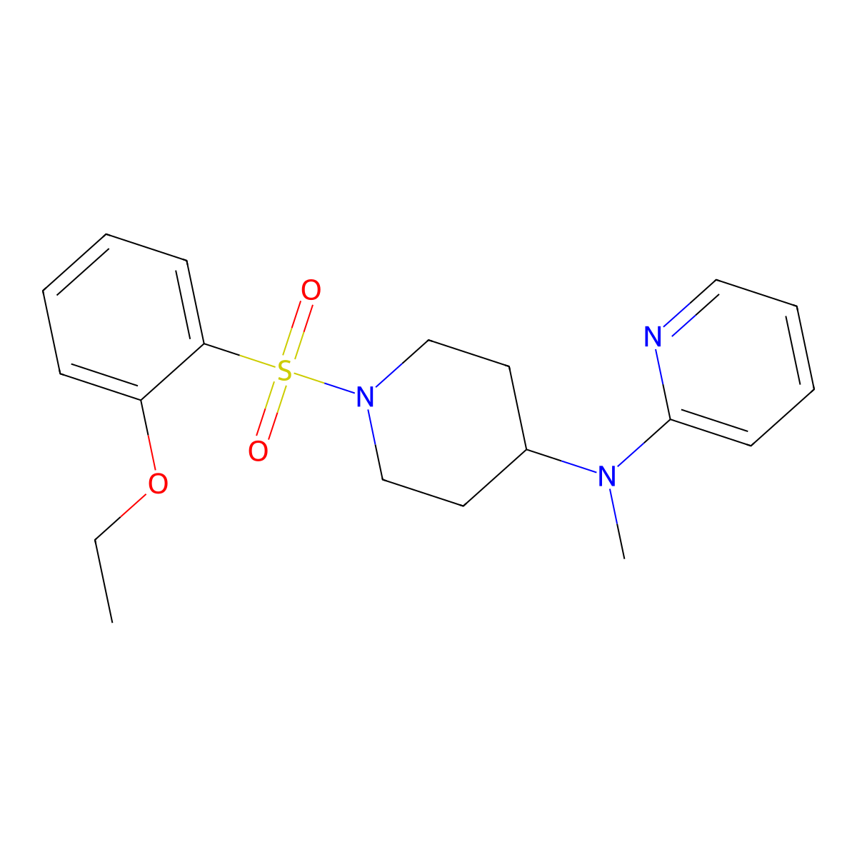 N-[1-(2-ethoxybenzenesulfonyl)piperidin-4-yl]-N-methylpyridin-2-amine molecular structure, CAS 2741925-15-3