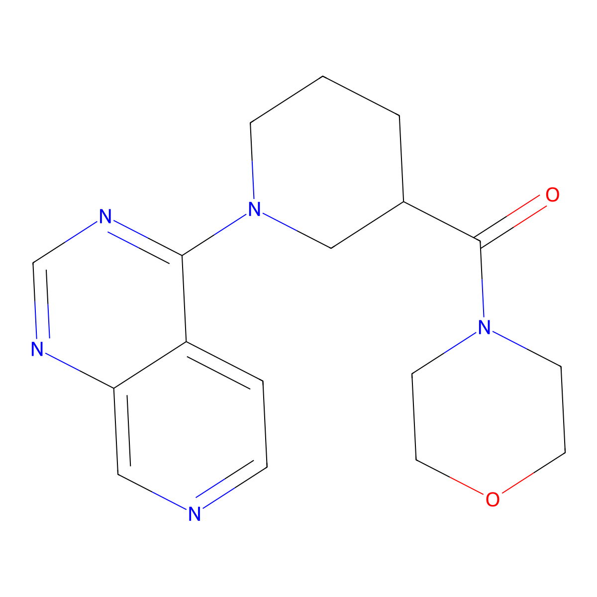 4-(1-{Pyrido[3,4-d]pyrimidin-4-yl}piperidine-3-carbonyl)morpholine molecular structure, CAS 2741925-30-2
