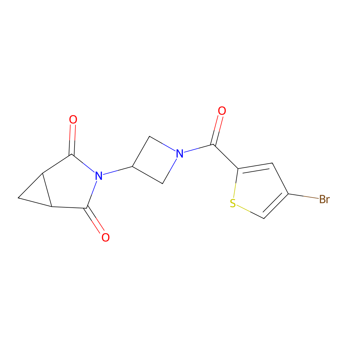 3-(1-(4-Bromothiophene-2-carbonyl)azetidin-3-yl)-3-azabicyclo[3.1.0]hexane-2,4-dione molecular structure, CAS 2741925-62-0