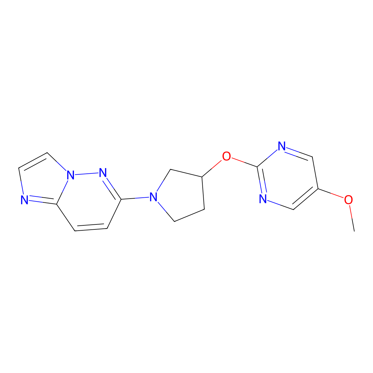 2-[(1-{Imidazo[1,2-b]pyridazin-6-yl}pyrrolidin-3-yl)oxy]-5-methoxypyrimidine molecular structure, CAS 2741925-87-9