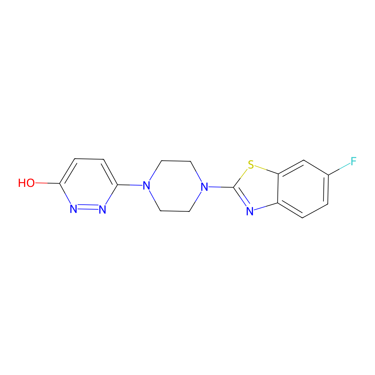 6-[4-(6-Fluoro-1,3-benzothiazol-2-yl)piperazin-1-yl]pyridazin-3-ol molecular structure, CAS 2741925-93-7