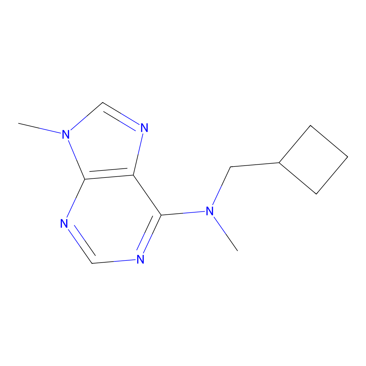 N-(cyclobutylmethyl)-N,9-dimethyl-9H-purin-6-amine molecular structure, CAS 2741925-97-1