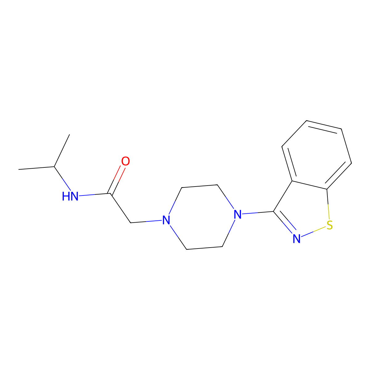 2-[4-(1,2-benzothiazol-3-yl)piperazin-1-yl]-N-propan-2-ylacetamide molecular structure, CAS 2741926-17-8