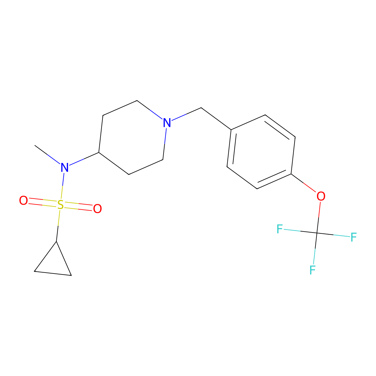 N-methyl-N-(1-{[4-(trifluoromethoxy)phenyl]methyl}piperidin-4-yl)cyclopropanesulfonamide molecular structure, CAS 2741926-18-9
