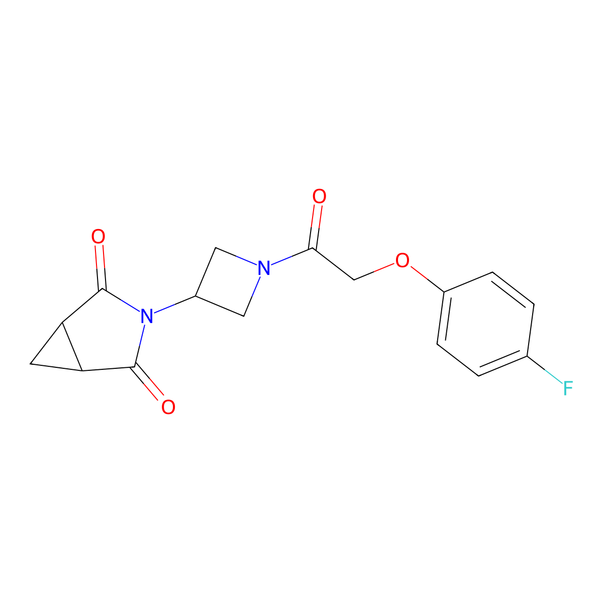 3-(1-(2-(4-Fluorophenoxy)acetyl)azetidin-3-yl)-3-azabicyclo[3.1.0]hexane-2,4-dione molecular structure, CAS 2741926-27-0