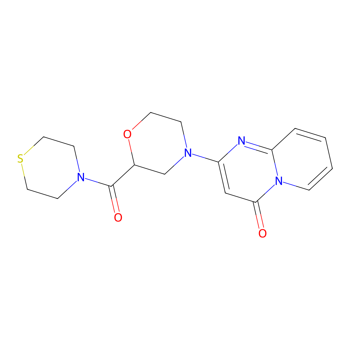 2-[2-(thiomorpholine-4-carbonyl)morpholin-4-yl]-4H-pyrido[1,2-a]pyrimidin-4-one molecular structure, CAS 2741926-31-6