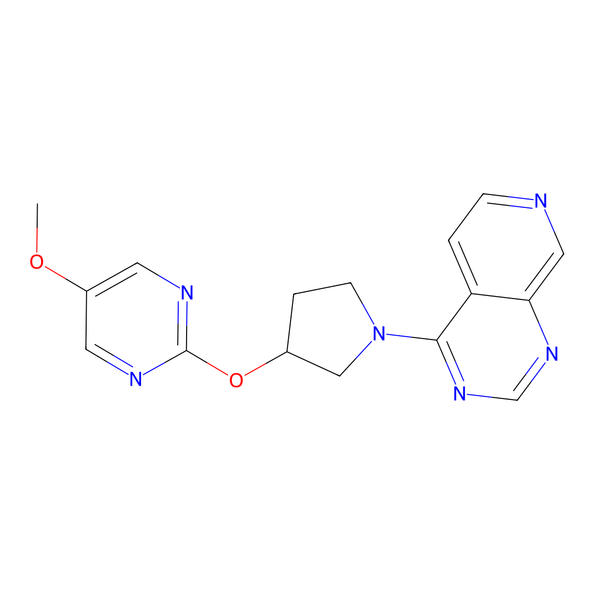 5-Methoxy-2-[(1-{pyrido[3,4-d]pyrimidin-4-yl}pyrrolidin-3-yl)oxy]pyrimidine molecular structure, CAS 2741926-32-7