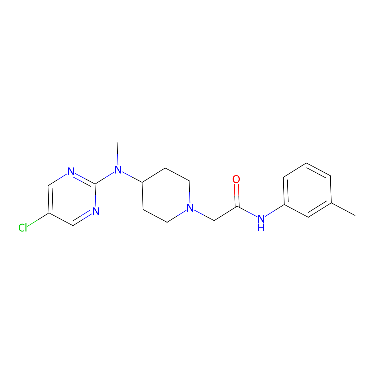 2-{4-[(5-chloropyrimidin-2-yl)(methyl)amino]piperidin-1-yl}-N-(3-methylphenyl)acetamide molecular structure, CAS 2741926-46-3