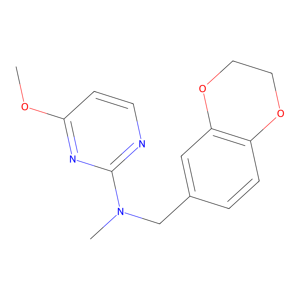 N-[(2,3-dihydro-1,4-benzodioxin-6-yl)methyl]-4-methoxy-N-methylpyrimidin-2-amine molecular structure, CAS 2741926-77-0