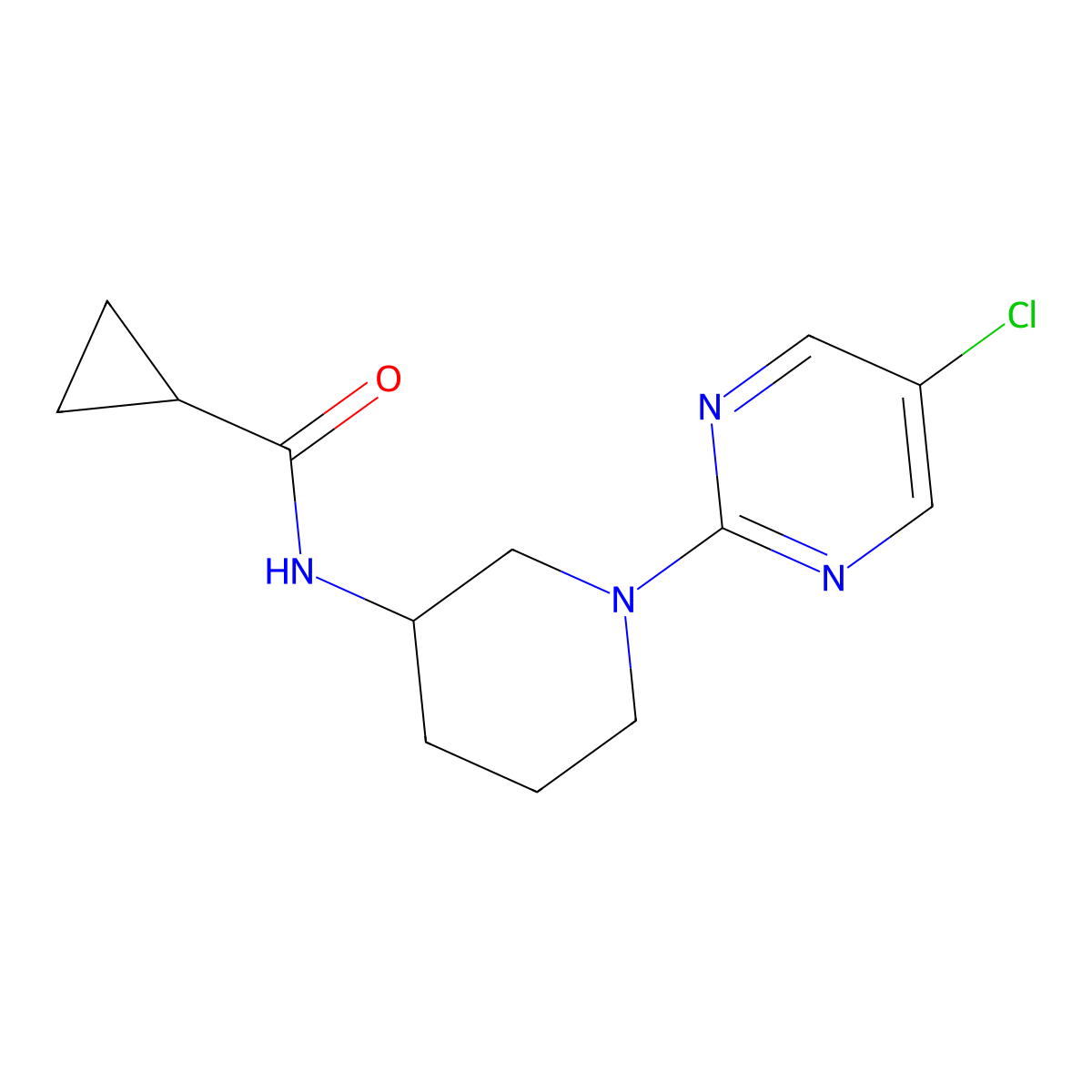N-[1-(5-chloropyrimidin-2-yl)piperidin-3-yl]cyclopropanecarboxamide molecular structure, CAS 2741926-88-3