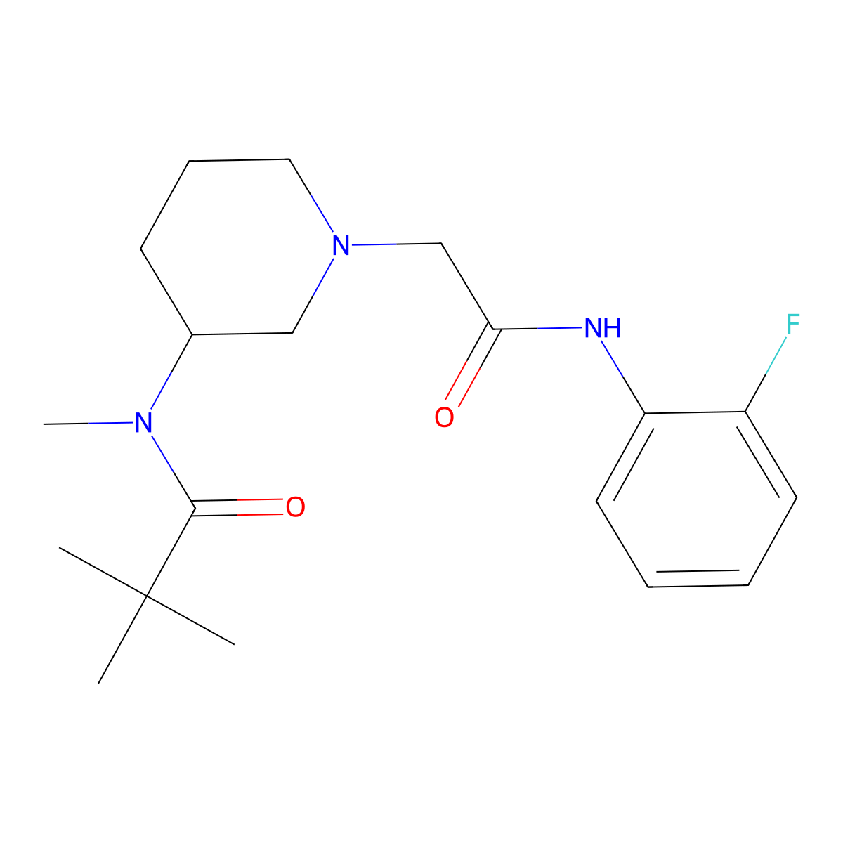 N-(1-{[(2-fluorophenyl)carbamoyl]methyl}piperidin-3-yl)-N,2,2-trimethylpropanamide molecular structure, CAS 2741926-96-3