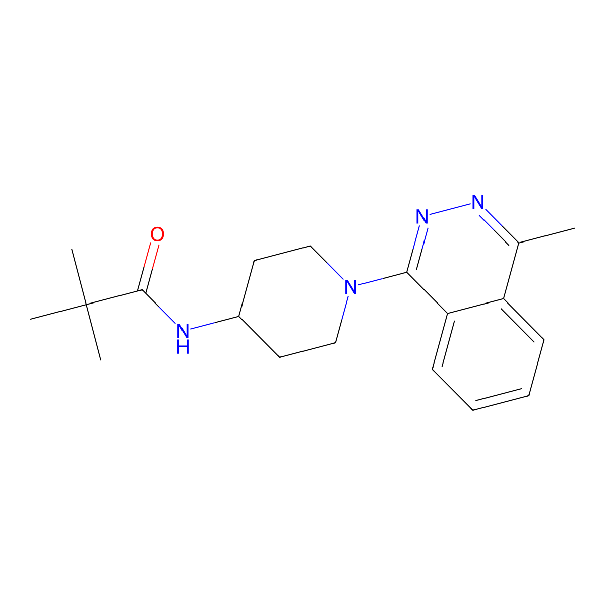 2,2-dimethyl-N-[1-(4-methylphthalazin-1-yl)piperidin-4-yl]propanamide molecular structure, CAS 2741927-19-3
