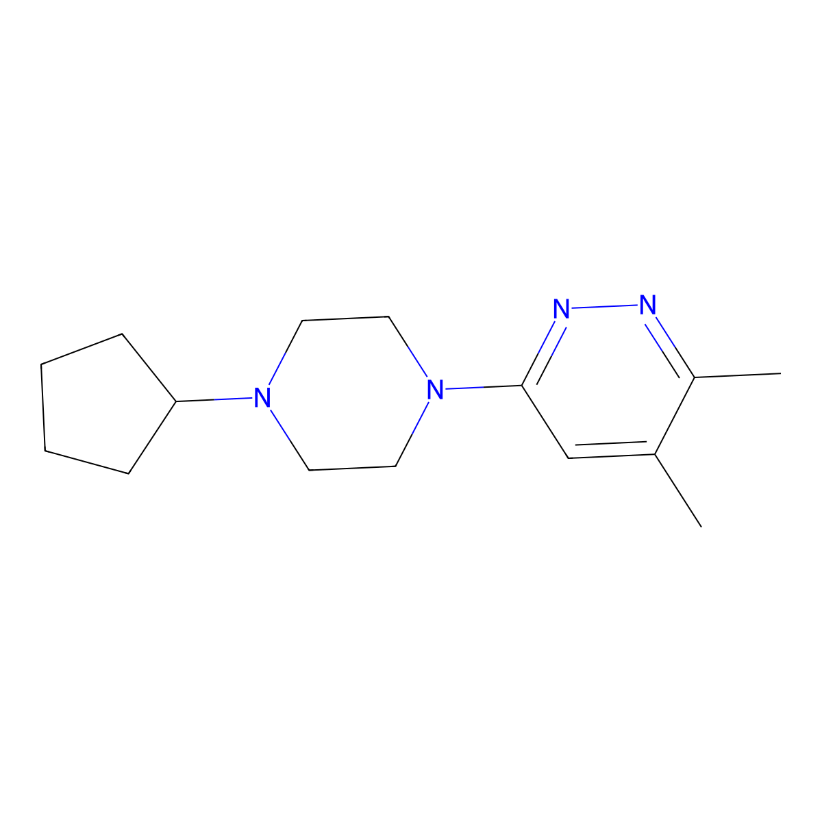 6-(4-Cyclopentylpiperazin-1-yl)-3,4-dimethylpyridazine molecular structure, CAS 2741927-41-1