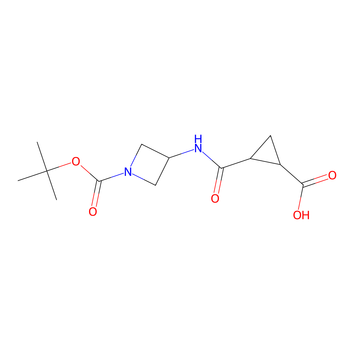 2-({1-[(Tert-butoxy)carbonyl]azetidin-3-yl}carbamoyl)cyclopropane-1-carboxylic acid molecular structure, CAS 2741927-55-7