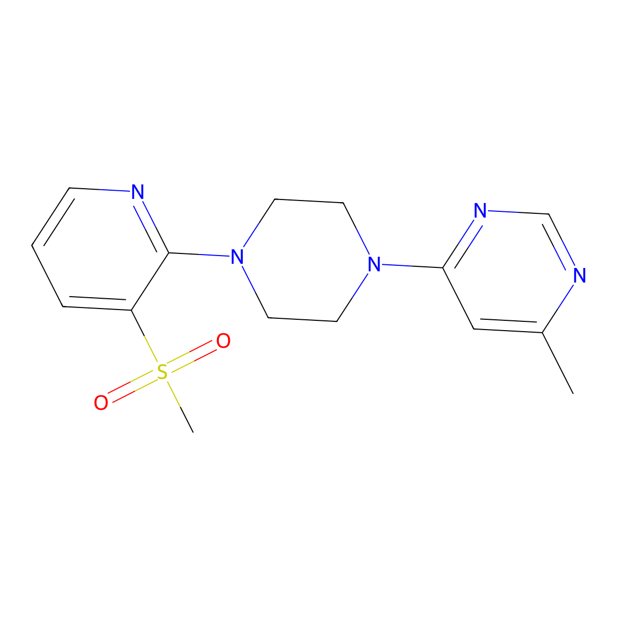 4-[4-(3-Methanesulfonylpyridin-2-yl)piperazin-1-yl]-6-methylpyrimidine molecular structure, CAS 2741927-71-7