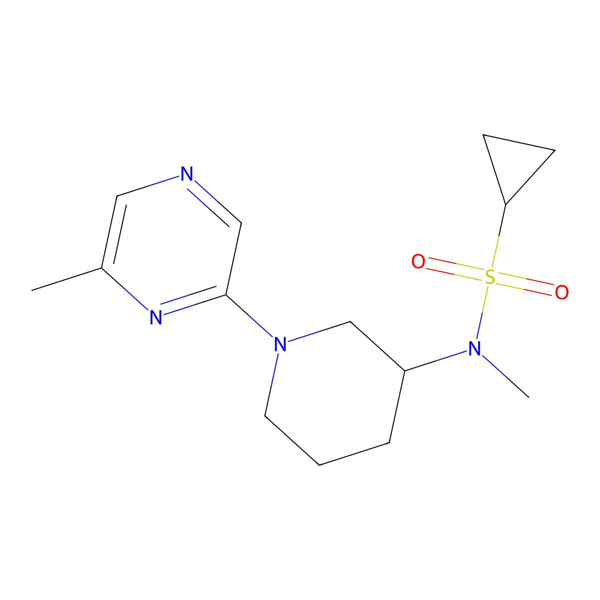 N-methyl-N-[1-(6-methylpyrazin-2-yl)piperidin-3-yl]cyclopropanesulfonamide molecular structure, CAS 2741927-89-7