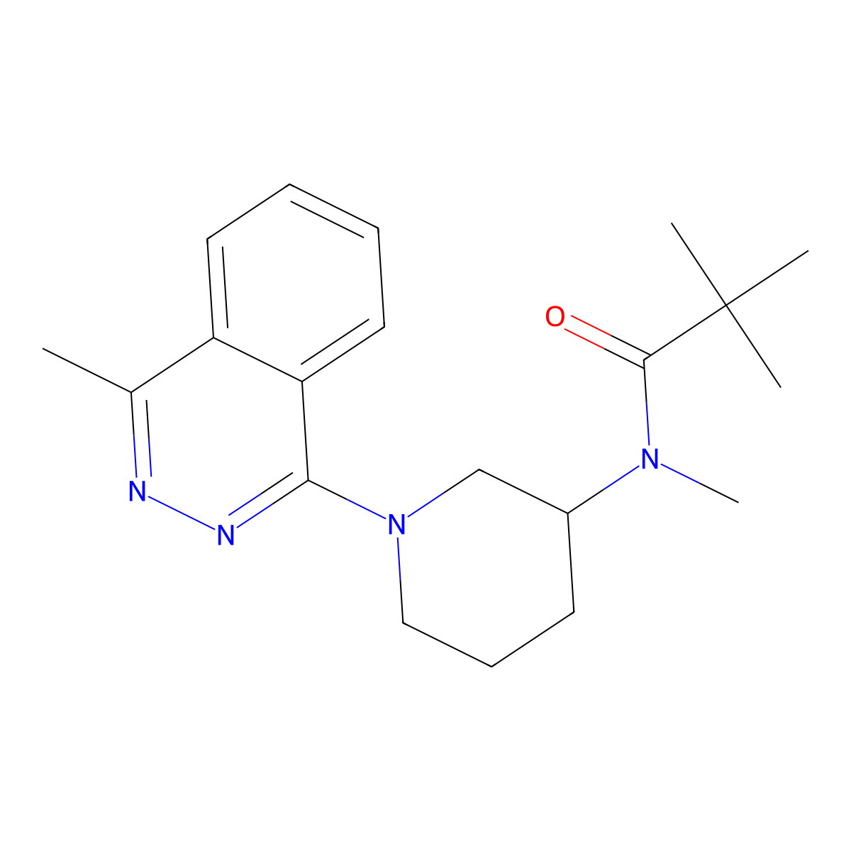 N,2,2-trimethyl-N-[1-(4-methylphthalazin-1-yl)piperidin-3-yl]propanamide molecular structure, CAS 2741927-94-4