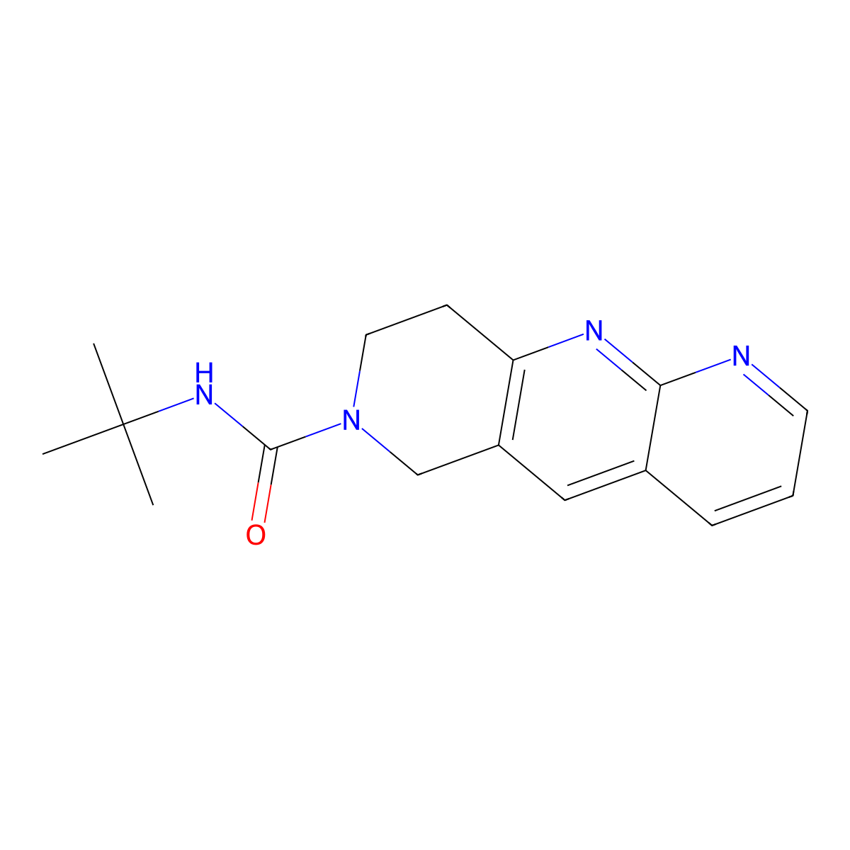N-tert-butyl-6H,7H,8H,9H-pyrido[2,3-b]1,6-naphthyridine-7-carboxamide molecular structure, CAS 2741927-97-7