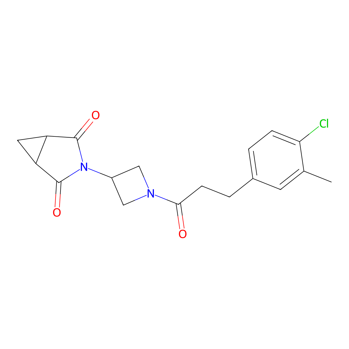 3-(1-(3-(4-Chloro-3-methylphenyl)propanoyl)azetidin-3-yl)-3-azabicyclo[3.1.0]hexane-2,4-dione molecular structure, CAS 2741927-99-9