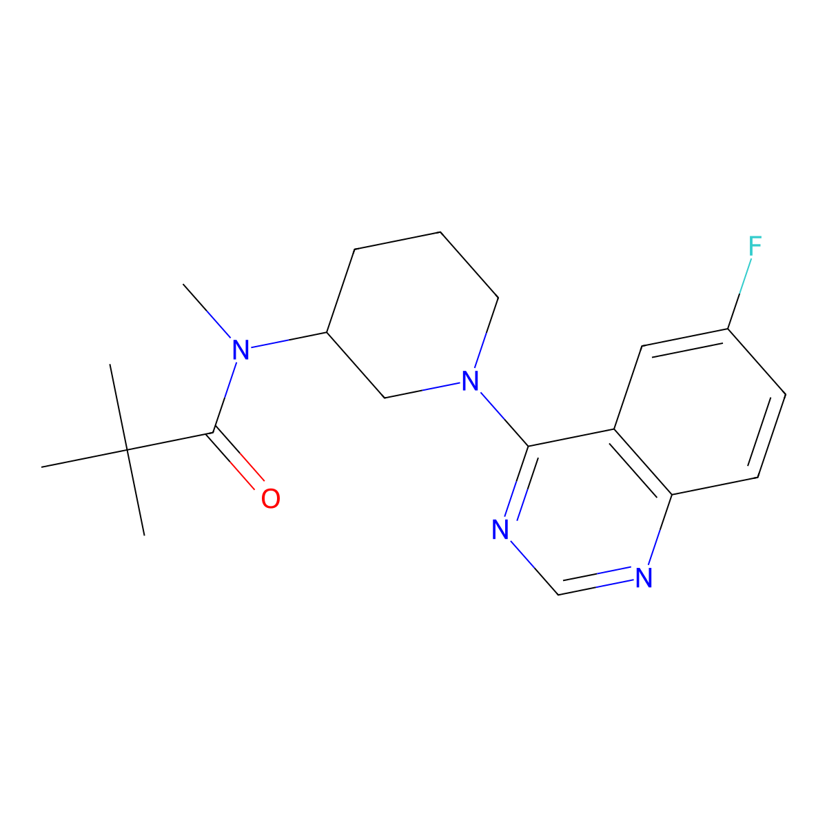 N-[1-(6-fluoroquinazolin-4-yl)piperidin-3-yl]-N,2,2-trimethylpropanamide molecular structure, CAS 2741928-05-0