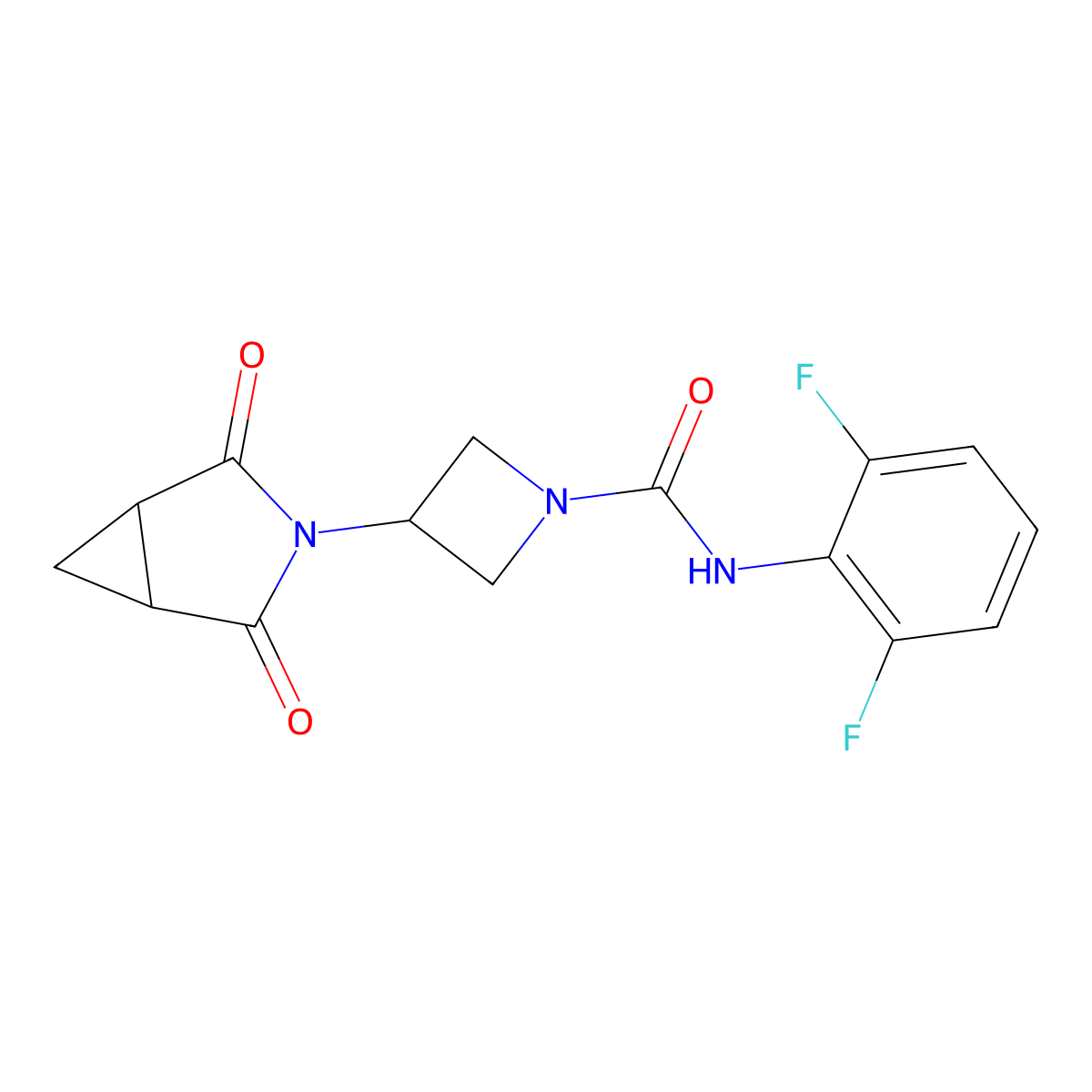 N-(2,6-difluorophenyl)-3-(2,4-dioxo-3-azabicyclo[3.1.0]hexan-3-yl)azetidine-1-carboxamide molecular structure, CAS 2741928-07-2