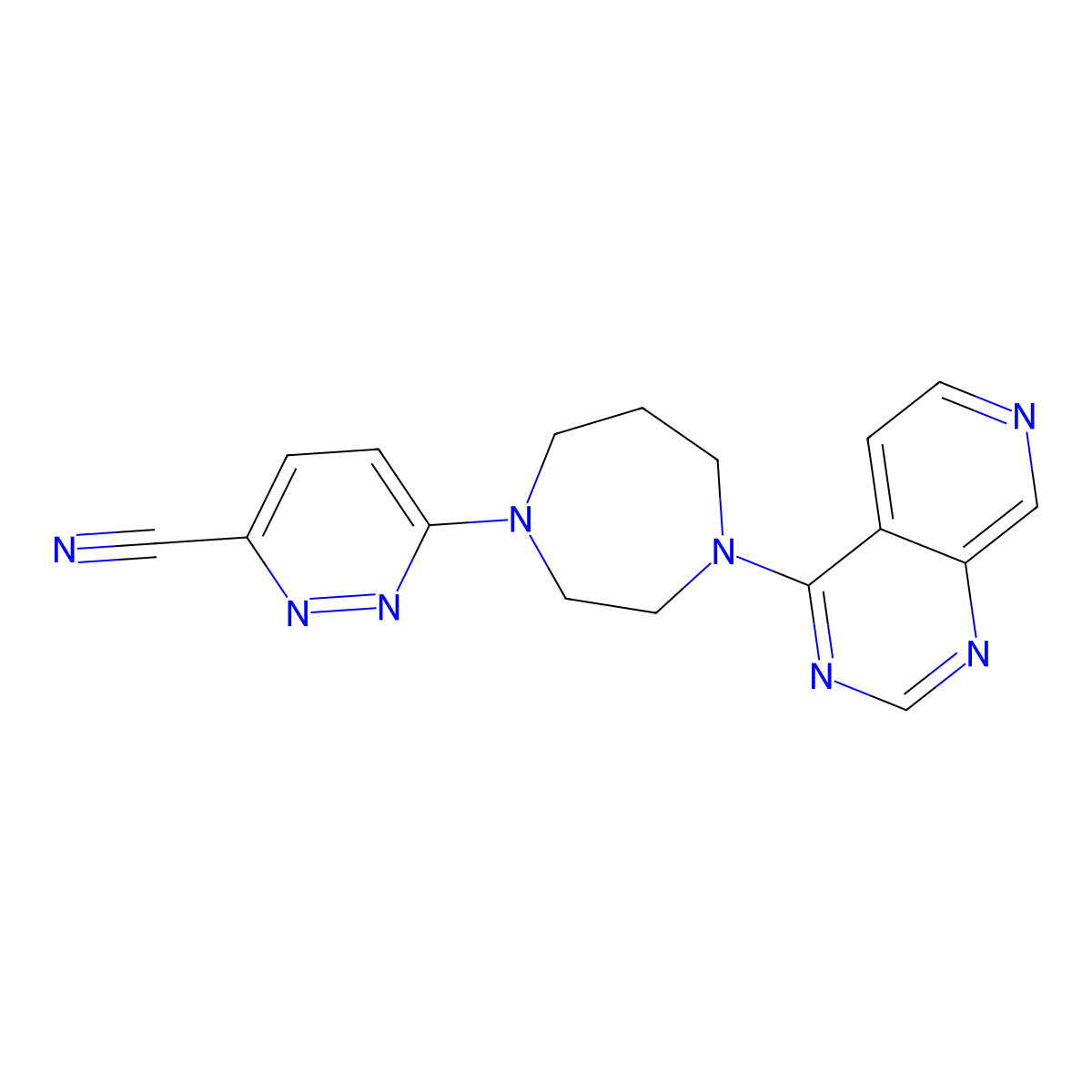 6-(4-{Pyrido[3,4-d]pyrimidin-4-yl}-1,4-diazepan-1-yl)pyridazine-3-carbonitrile molecular structure, CAS 2741928-10-7