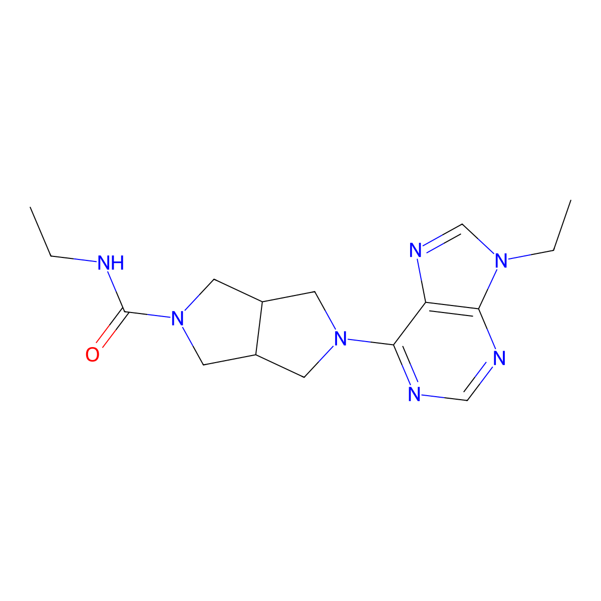 N-ethyl-5-(9-ethyl-9H-purin-6-yl)-octahydropyrrolo[3,4-c]pyrrole-2-carboxamide molecular structure, CAS 2741928-13-0