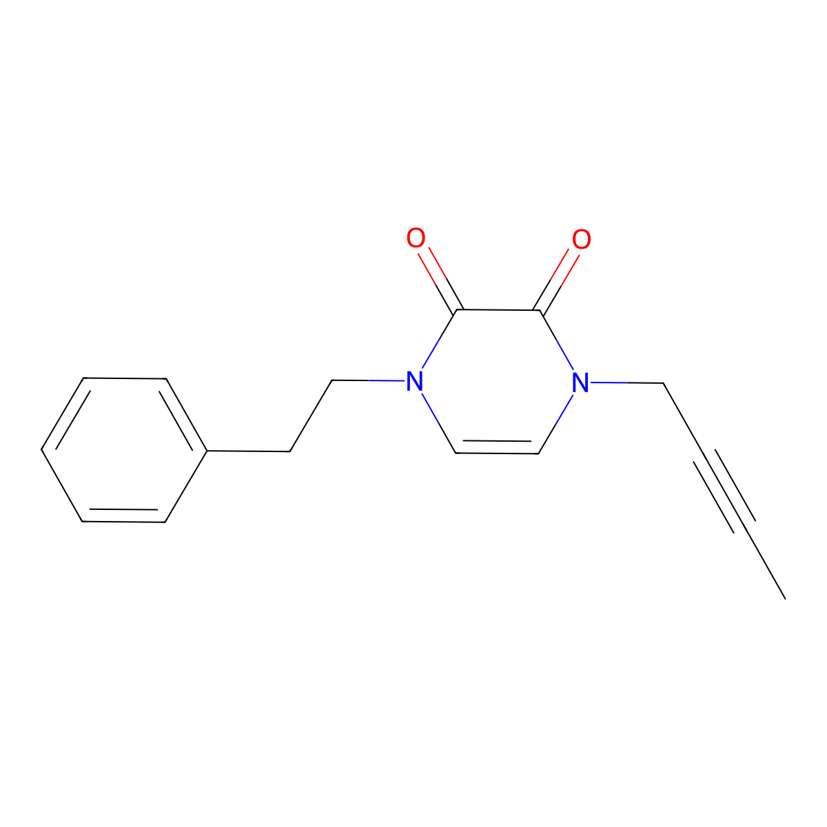 1-(But-2-yn-1-yl)-4-(2-phenylethyl)-1,2,3,4-tetrahydropyrazine-2,3-dione molecular structure, CAS 2741928-31-2