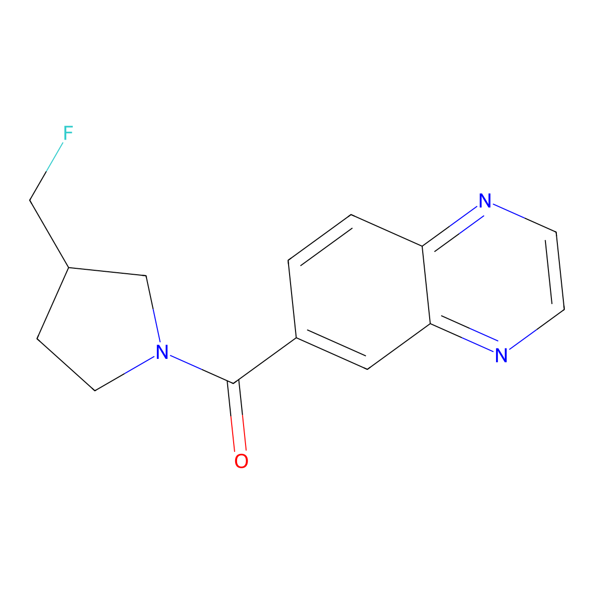 6-[3-(Fluoromethyl)pyrrolidine-1-carbonyl]quinoxaline molecular structure, CAS 2741928-34-5