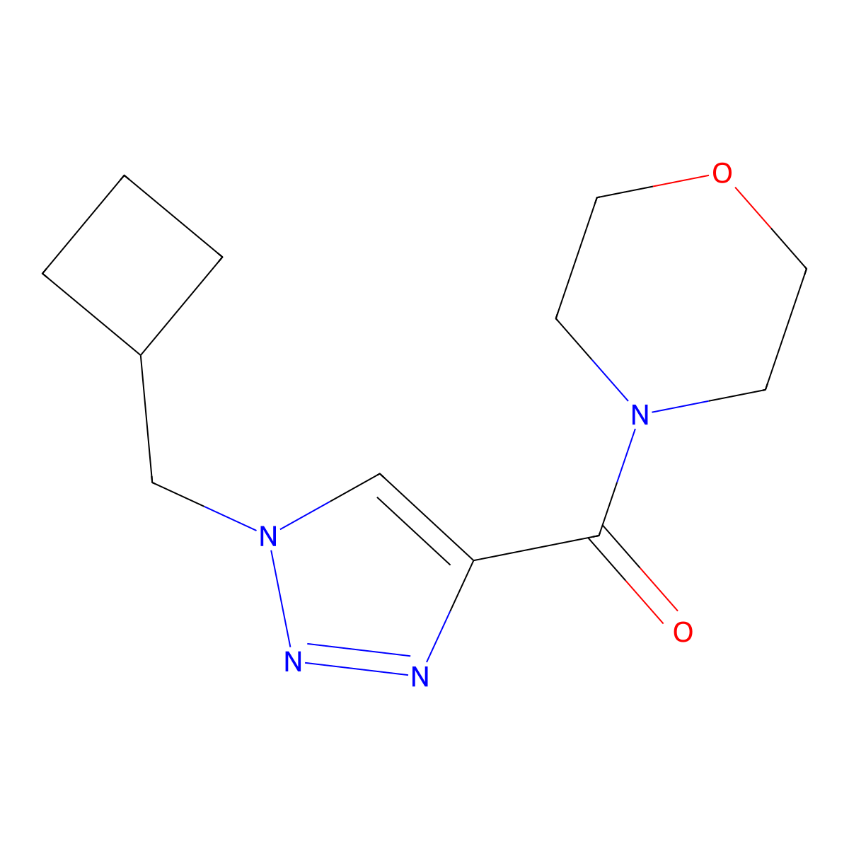 4-[1-(cyclobutylmethyl)-1H-1,2,3-triazole-4-carbonyl]morpholine molecular structure, CAS 2741928-57-2