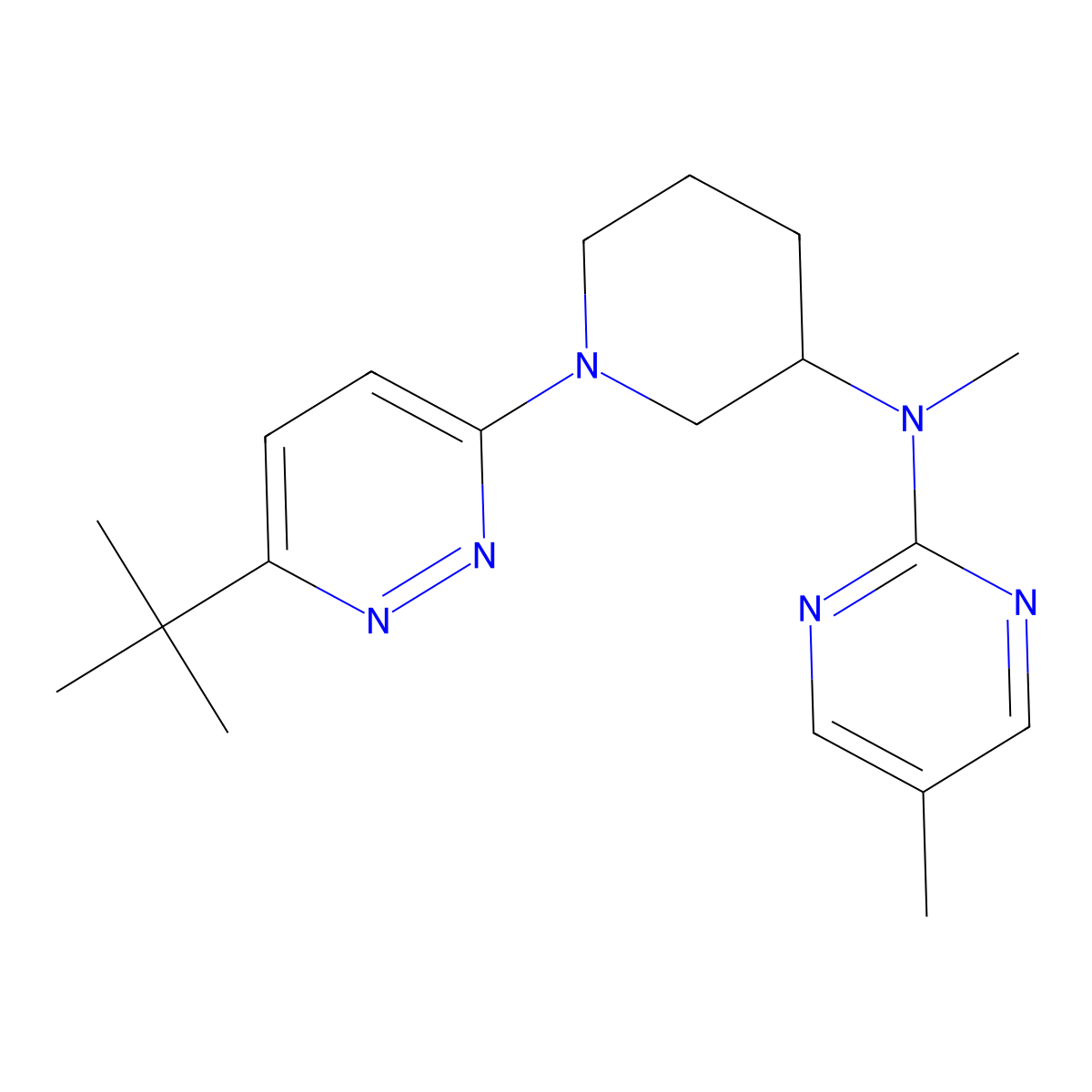 N-[1-(6-tert-butylpyridazin-3-yl)piperidin-3-yl]-N,5-dimethylpyrimidin-2-amine molecular structure, CAS 2741928-70-9