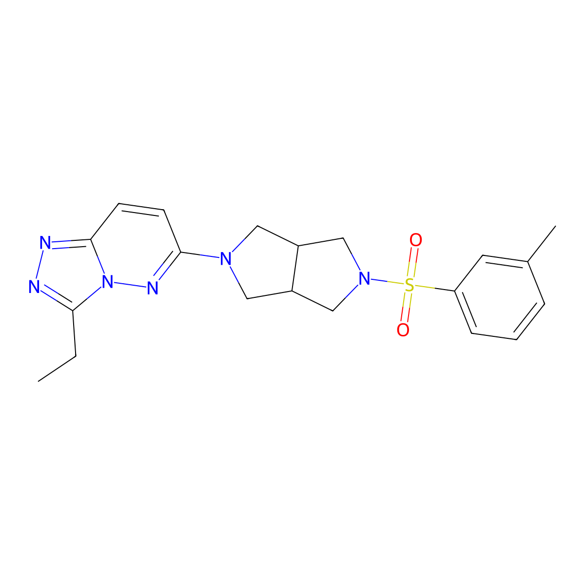 3-Ethyl-6-[5-(3-methylbenzenesulfonyl)-octahydropyrrolo[3,4-c]pyrrol-2-yl]-[1,2,4]triazolo[4,3-b]pyridazine molecular structure, CAS 2741928-79-8