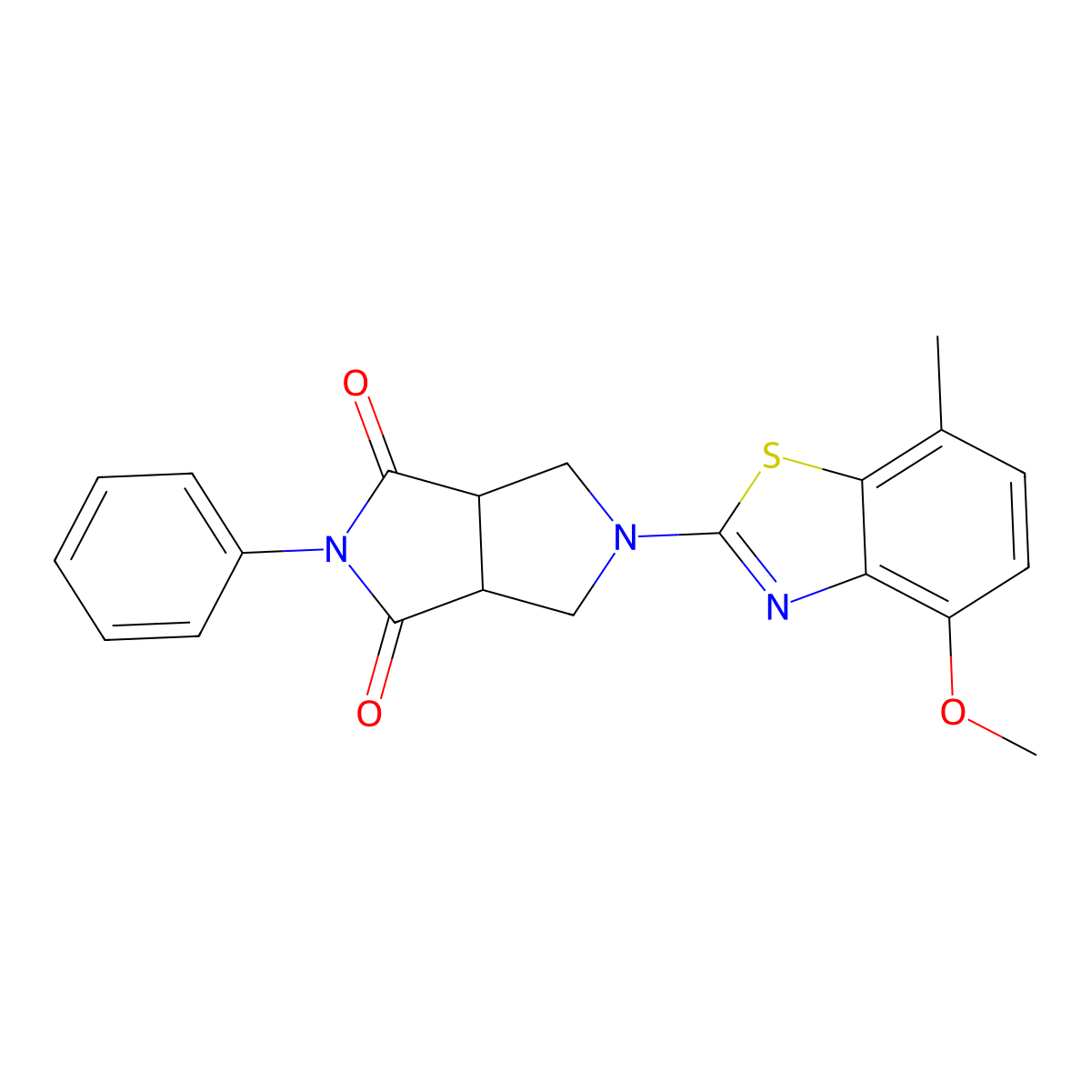 5-(4-Methoxy-7-methyl-1,3-benzothiazol-2-yl)-2-phenyl-octahydropyrrolo[3,4-c]pyrrole-1,3-dione molecular structure, CAS 2741928-93-6