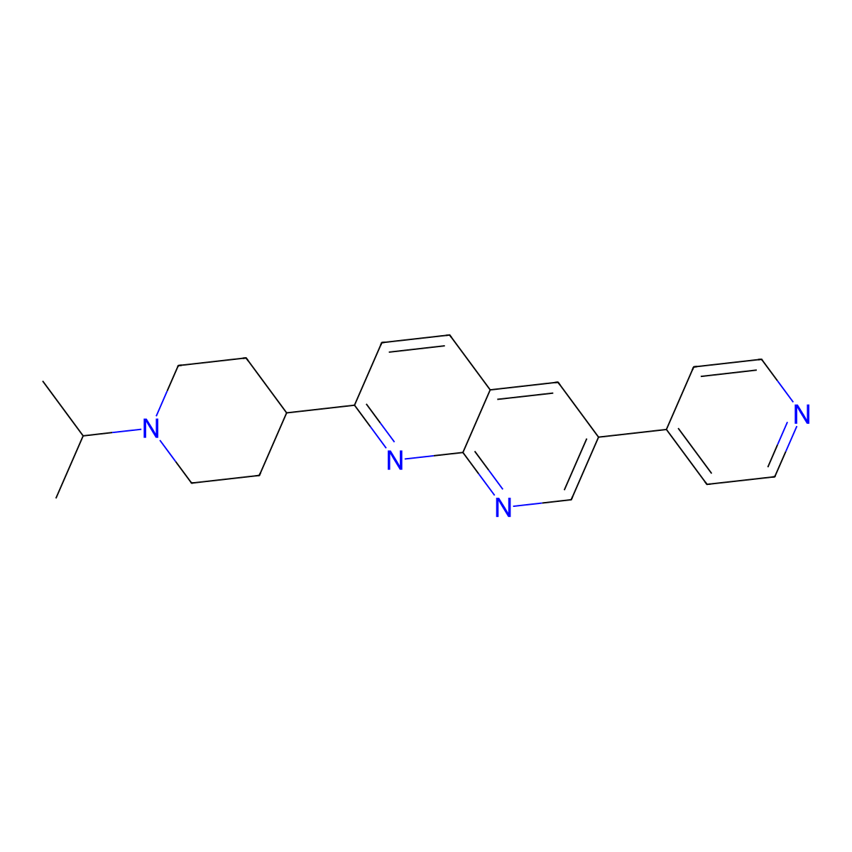 2-[1-(Propan-2-yl)piperidin-4-yl]-6-(pyridin-4-yl)-1,8-naphthyridine molecular structure, CAS 2741928-95-8