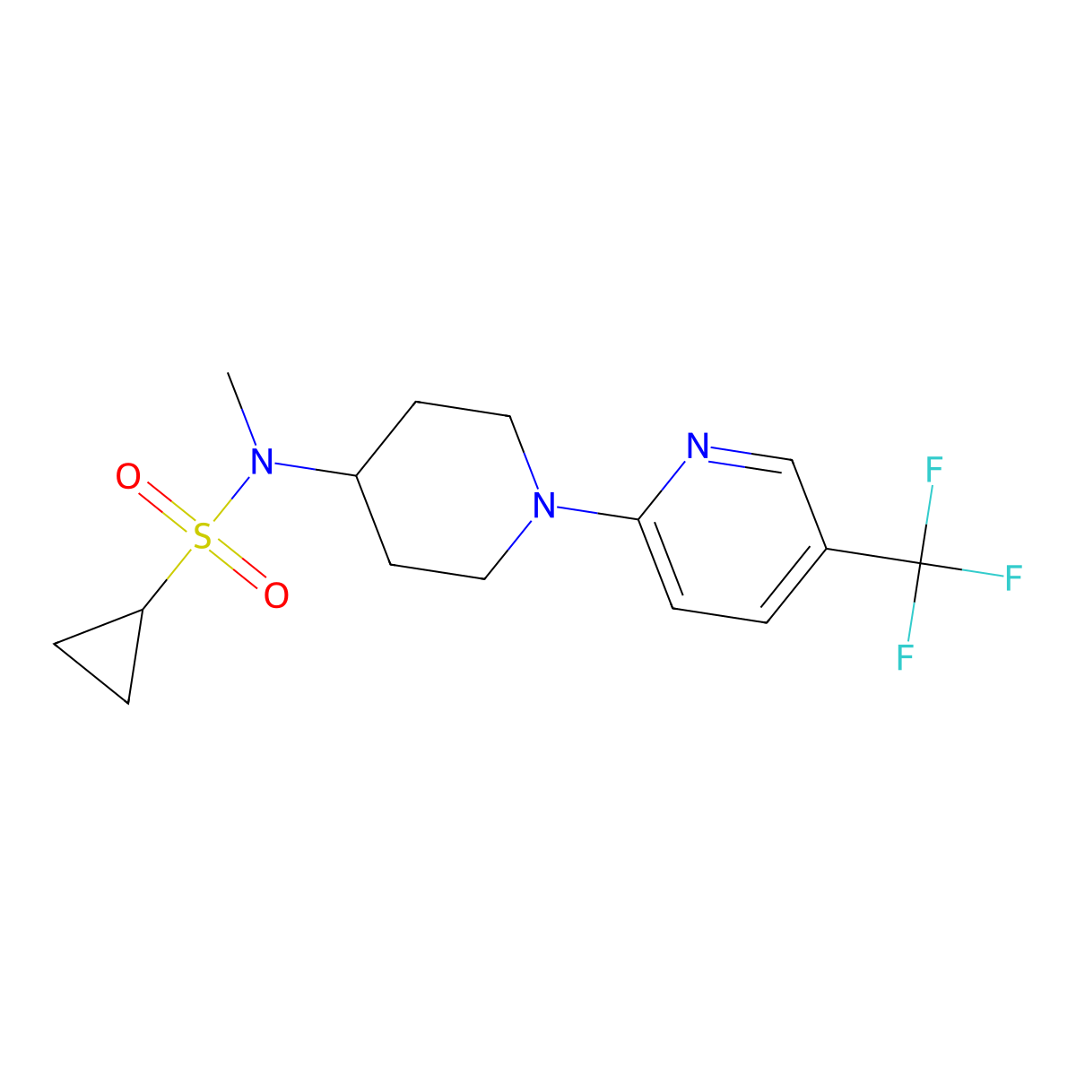 N-methyl-N-{1-[5-(trifluoromethyl)pyridin-2-yl]piperidin-4-yl}cyclopropanesulfonamide molecular structure, CAS 2741929-00-8