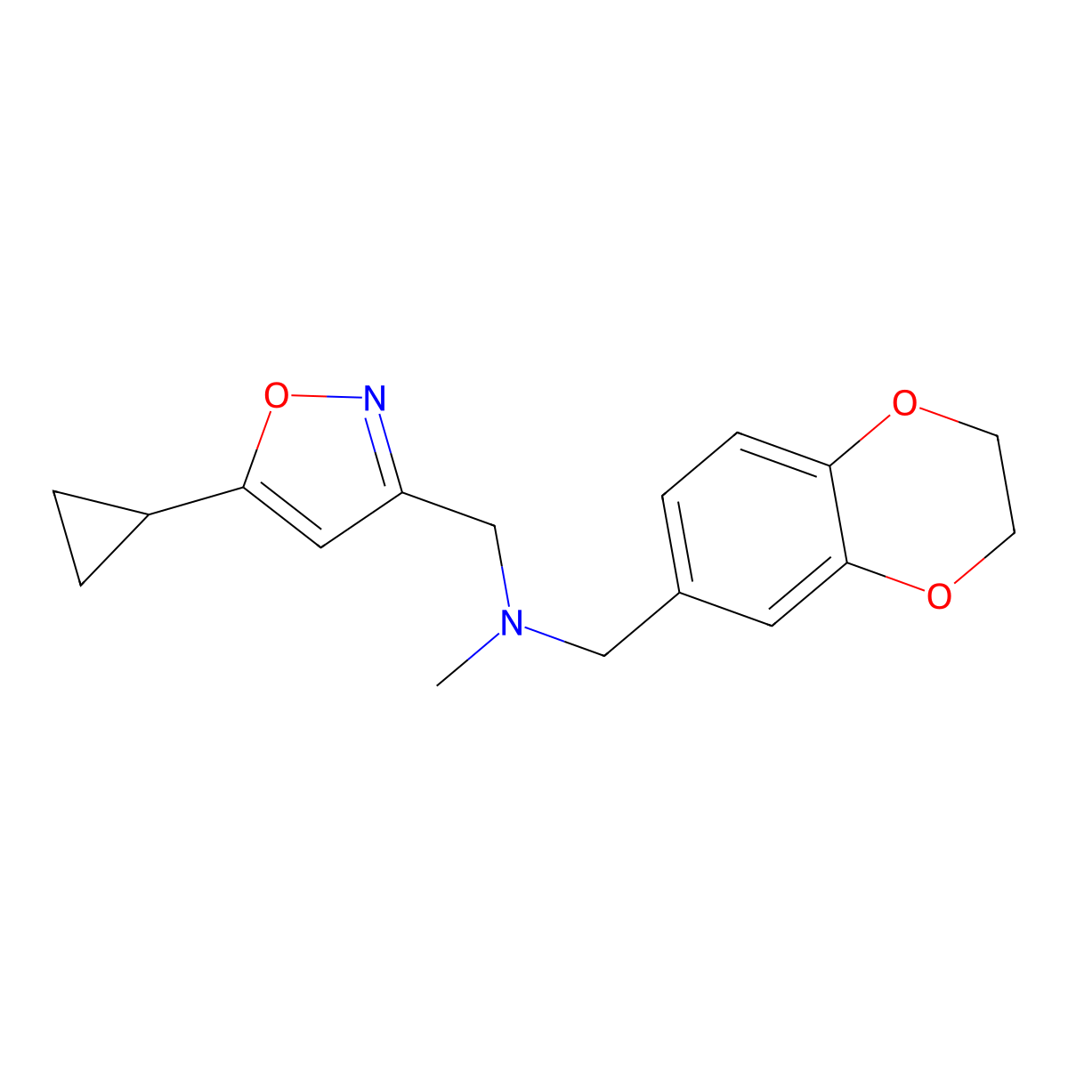 [(5-Cyclopropyl-1,2-oxazol-3-yl)methyl][(2,3-dihydro-1,4-benzodioxin-6-yl)methyl]methylamine molecular structure, CAS 2741929-02-0