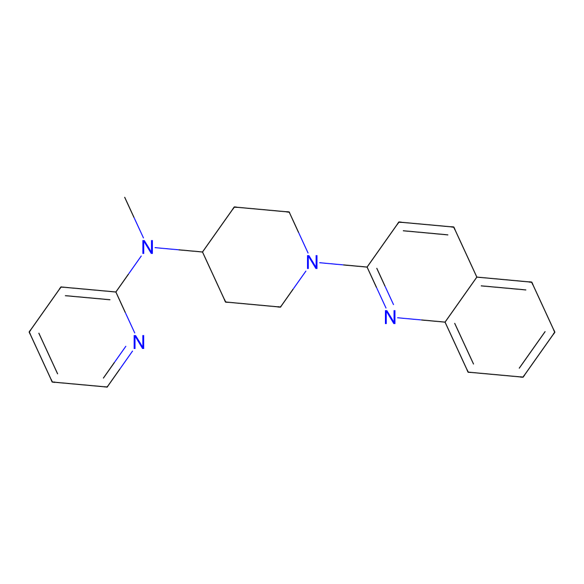N-methyl-N-[1-(quinolin-2-yl)piperidin-4-yl]pyridin-2-amine molecular structure, CAS 2741929-19-9